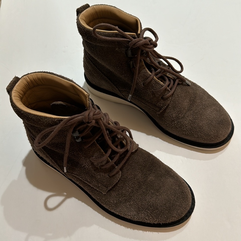 Helmut Lang Woman’s Suede Smoky Brown Chukka Lace Up Boot IT 38 1/2 8.5
